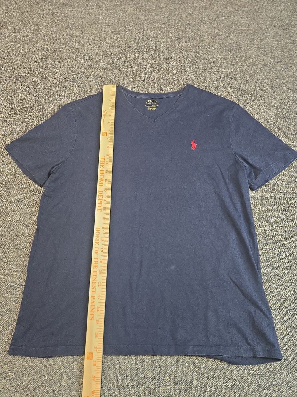 Polo Ralph Lauren V Neck T Shirt Navy Blue Large